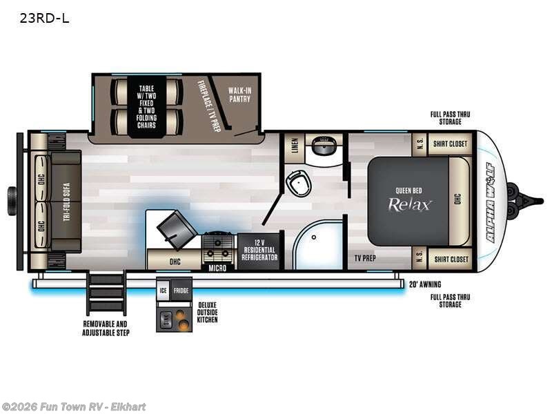 2021 Forest River Cherokee Alpha Wolf 23RD-L - Used Travel Trailer For Sale by Fun Town RV - Elkhart in Elkhart, Indiana features Slideout