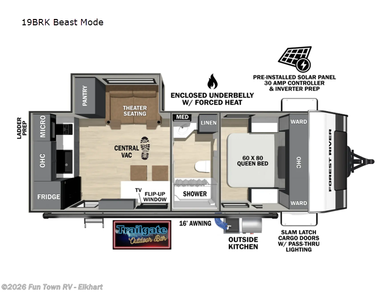 2026 Forest River IBEX 19BRK Beast Mode - New Travel Trailer For Sale by Fun Town RV - Elkhart in Elkhart, Indiana features Slideout