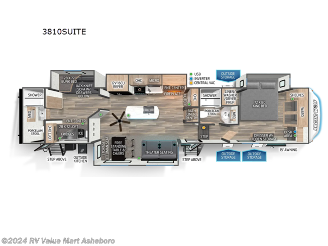 2024 Forest River Cherokee Arctic Wolf Suite 3810 - New Fifth Wheel For Sale by RV Value Mart Asheboro in Franklinville, North Carolina