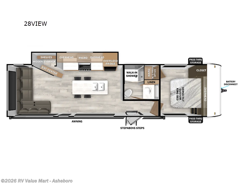 2025 Forest River Wildwood 28VIEWX - New Travel Trailer For Sale by RV Value Mart - Asheboro in Franklinville, North Carolina features Slideout