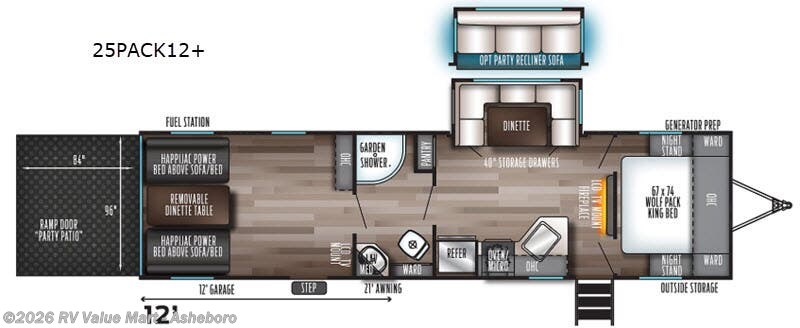 2020 Forest River Cherokee Wolf Pack 25PACK12+ - Used Toy Hauler For Sale by RV Value Mart - Asheboro in Franklinville, North Carolina features Slideout