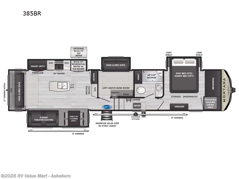 2023 Keystone Montana High Country 385BR - Used Fifth Wheel For Sale by RV Value Mart - Asheboro in Franklinville, North Carolina features Slideout