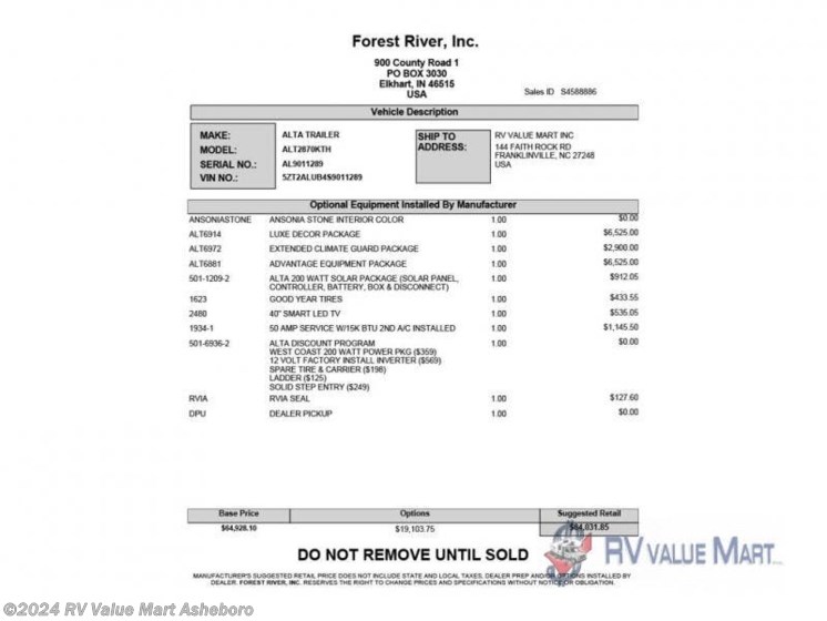 New 2025 East to West Alta 2870KTH available in Franklinville, North Carolina