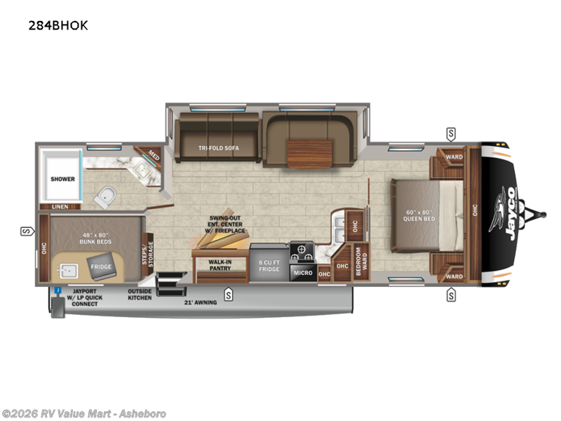 2022 Jayco Eagle HT 284BHOK - Used Travel Trailer For Sale by RV Value Mart - Asheboro in Franklinville, North Carolina features Slideout