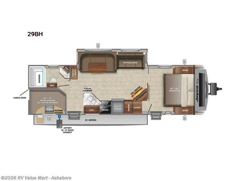 2022 Jayco White Hawk 29BH - Used Travel Trailer For Sale by RV Value Mart - Asheboro in Franklinville, North Carolina features Slideout