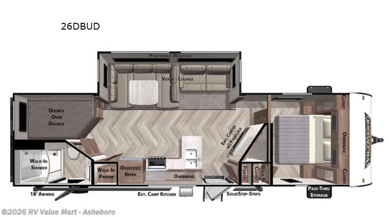 2020 Forest River Wildwood 26DBUD - Used Travel Trailer For Sale by RV Value Mart - Asheboro in Franklinville, North Carolina features Slideout