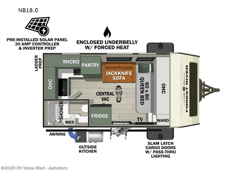 2026 Forest River No Boundaries NB18.0 - New Travel Trailer For Sale by RV Value Mart - Asheboro in Franklinville, North Carolina