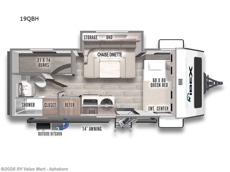2023 Forest River IBEX 19QBH - Used Travel Trailer For Sale by RV Value Mart - Asheboro in Franklinville, North Carolina features Slideout