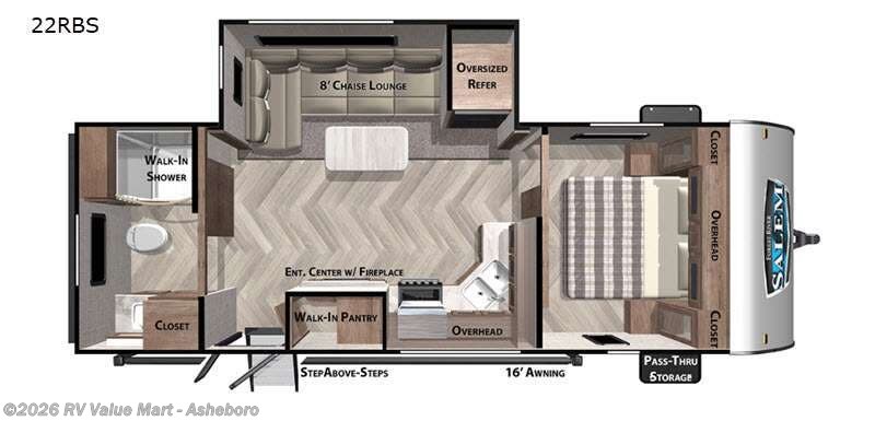 2021 Forest River Salem 22RBS - Used Travel Trailer For Sale by RV Value Mart - Asheboro in Franklinville, North Carolina features Slideout