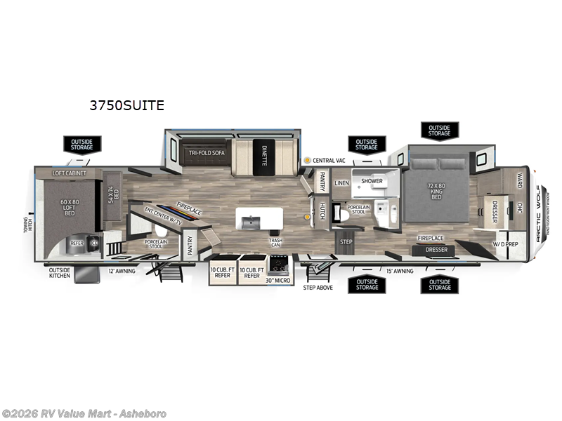 2026 Forest River Cherokee Arctic Wolf 3750SUITE - New Fifth Wheel For Sale by RV Value Mart - Asheboro in Franklinville, North Carolina features Slideout
