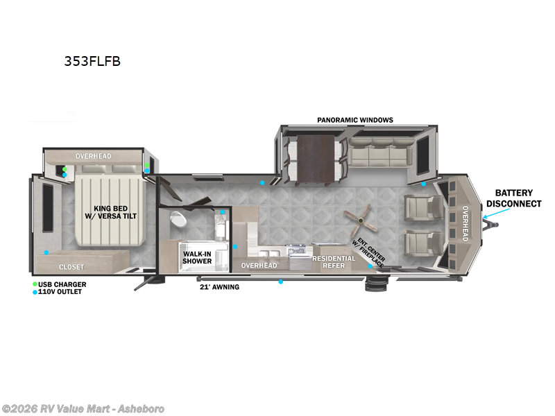 2026 Forest River Wildwood Lodge 353FLFB - New Destination Trailer For Sale by RV Value Mart - Asheboro in Franklinville, North Carolina features Slideout