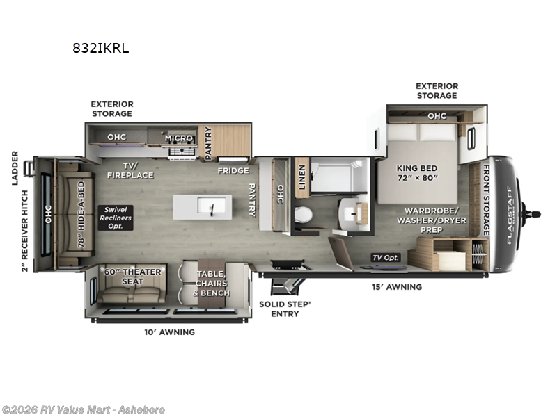 2026 Forest River Flagstaff Classic 832lKRL - New Travel Trailer For Sale by RV Value Mart - Asheboro in Franklinville, North Carolina features Slideout