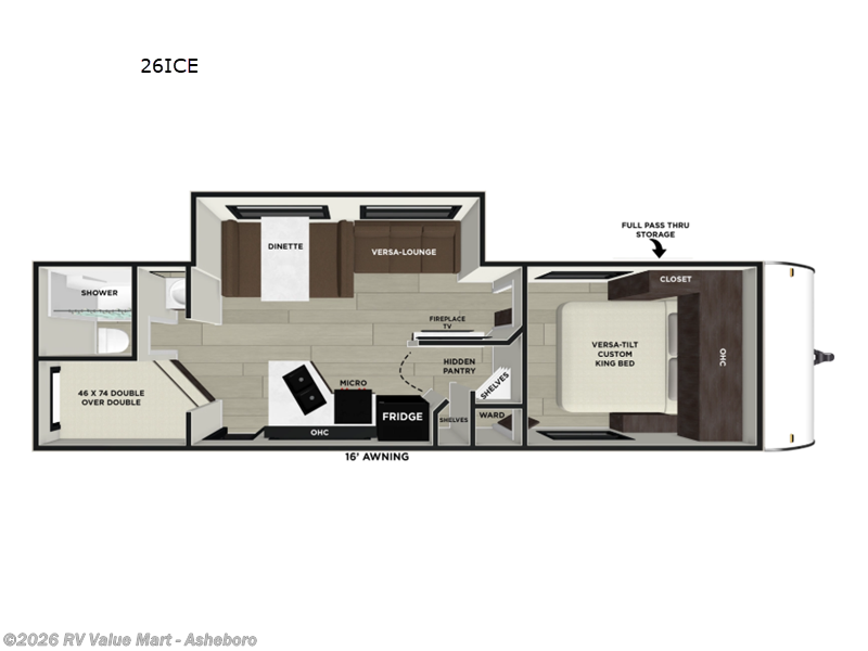 2026 Forest River Wildwood X-Lite 26ICE - New Travel Trailer For Sale by RV Value Mart - Asheboro in Franklinville, North Carolina features Slideout