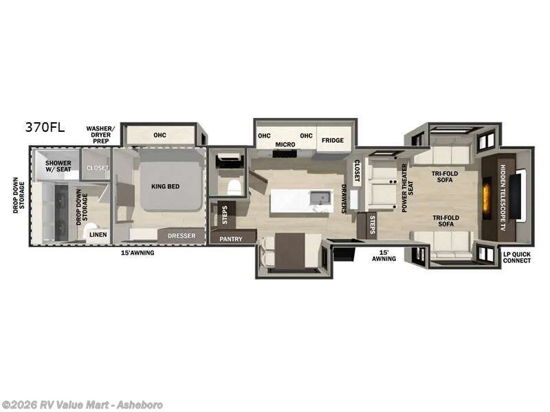 2026 Forest River Cedar Creek 370FL - New Fifth Wheel For Sale by RV Value Mart - Asheboro in Franklinville, North Carolina features Slideout