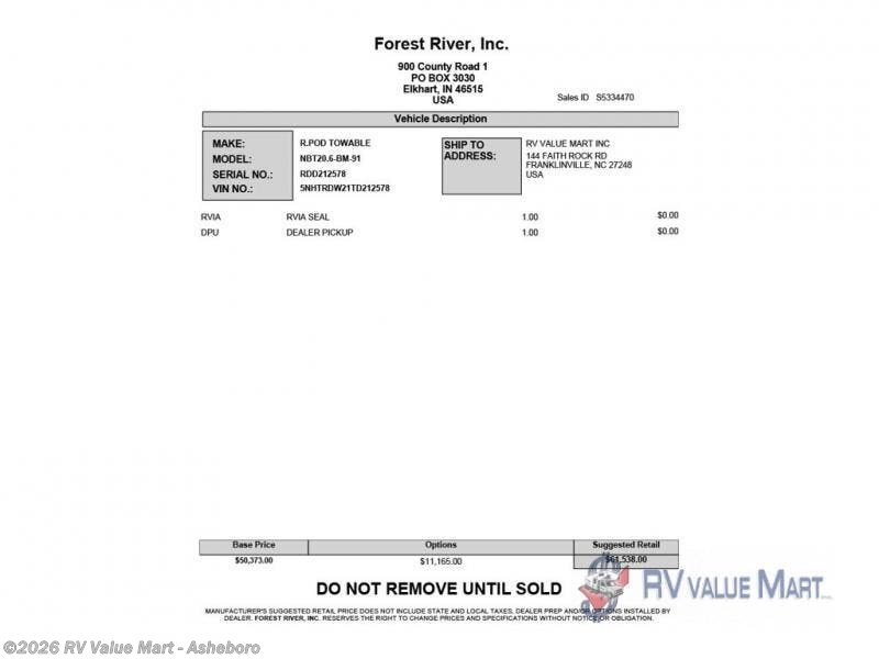 2026 Forest River No Boundaries 20.6 Beast Mode - New Travel Trailer For Sale by RV Value Mart - Asheboro in Franklinville, North Carolina features Slideout
