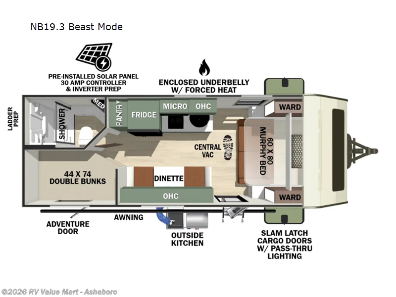2026 Forest River No Boundaries NB19.3 Beast Mode - New Travel Trailer For Sale by RV Value Mart - Asheboro in Franklinville, North Carolina