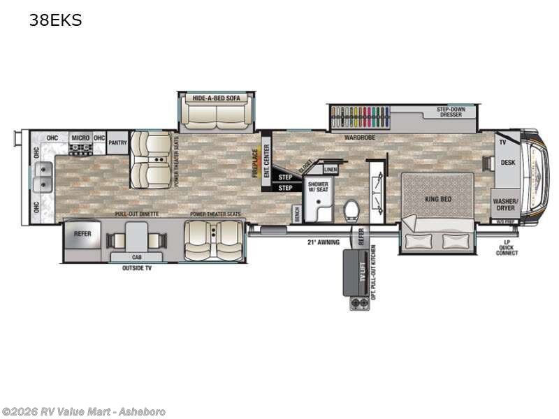 2021 Forest River Cedar Creek Champagne Edition 38EKS - Used Fifth Wheel For Sale by RV Value Mart - Asheboro in Franklinville, North Carolina features Slideout