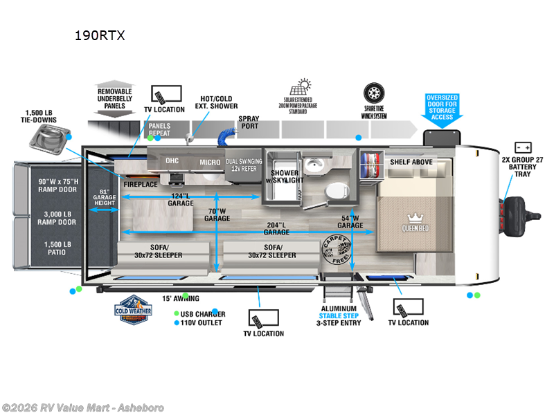 2023 Forest River Salem FSX 190RTX - Used Toy Hauler For Sale by RV Value Mart - Asheboro in Franklinville, North Carolina