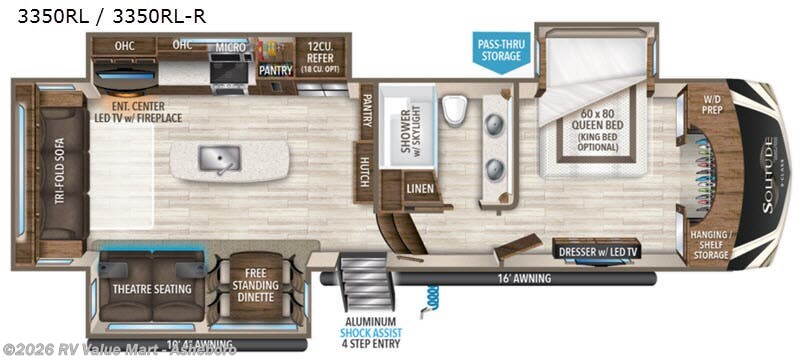 2020 Grand Design Solitude S-Class 3350RL - Used Fifth Wheel For Sale by RV Value Mart - Asheboro in Franklinville, North Carolina features Slideout