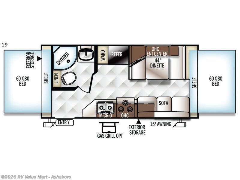 2017 Forest River Flagstaff Shamrock 19 - Used Travel Trailer For Sale by RV Value Mart - Asheboro in Franklinville, North Carolina