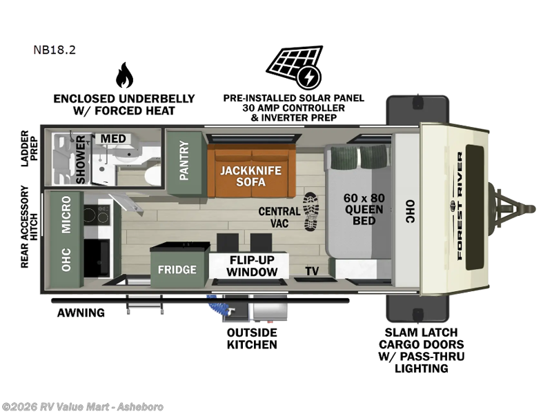 2025 Forest River No Boundaries NB18.2 - Used Travel Trailer For Sale by RV Value Mart - Asheboro in Franklinville, North Carolina