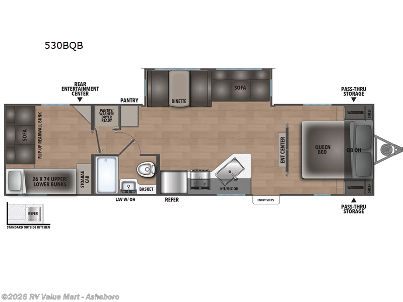 2026 Shasta I-5 Edition 530BQB - New Travel Trailer For Sale by RV Value Mart - Asheboro in Franklinville, North Carolina features Slideout