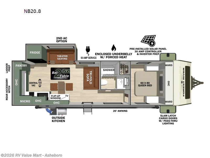 2027 Forest River No Boundaries NB20.8 - New Travel Trailer For Sale by RV Value Mart - Asheboro in Franklinville, North Carolina features Slideout