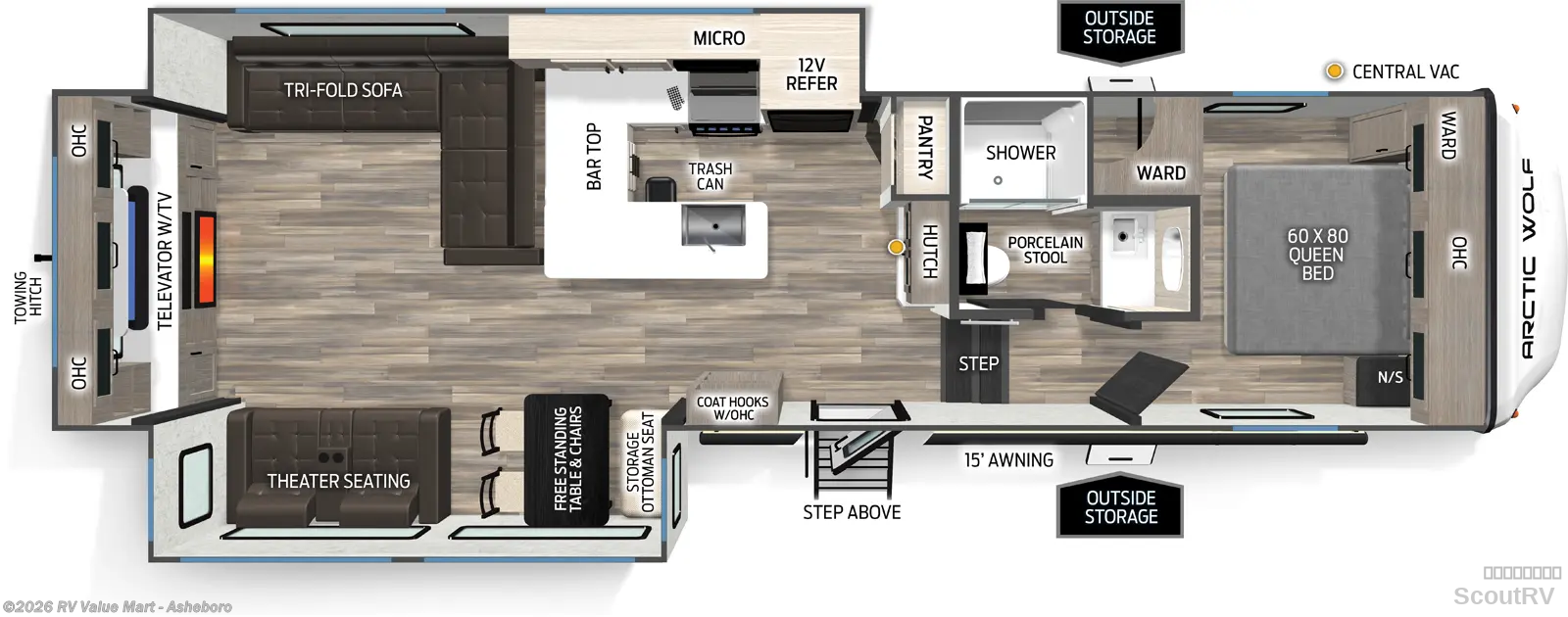 2026 Forest River Cherokee Arctic Wolf 289PANO - New Fifth Wheel For Sale by RV Value Mart - Asheboro in Franklinville, North Carolina