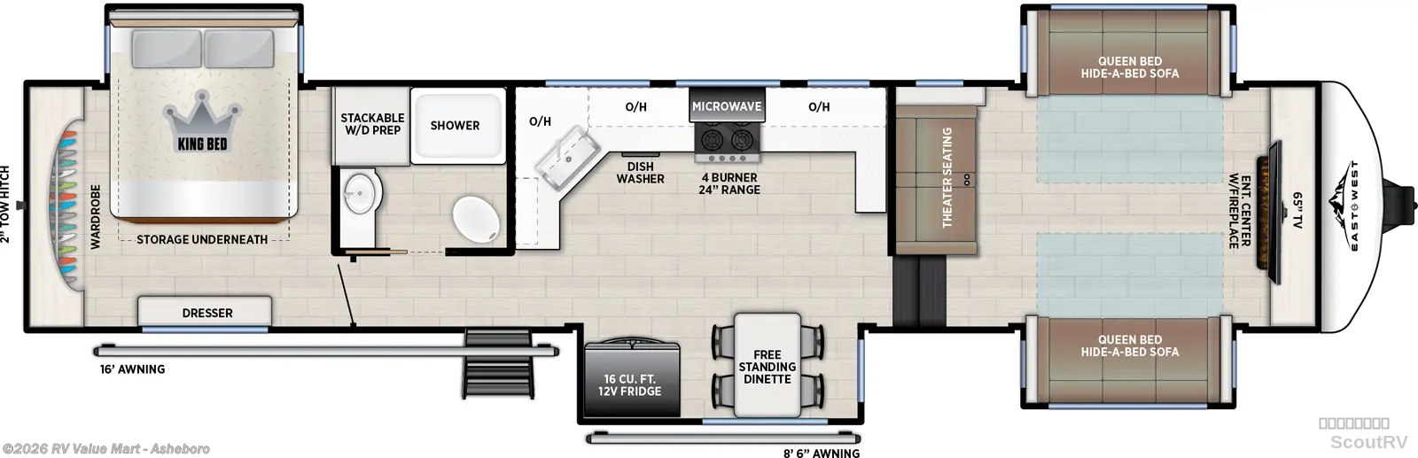 2026 East to West Tandara 390FL - New Fifth Wheel For Sale by RV Value Mart - Asheboro in Franklinville, North Carolina