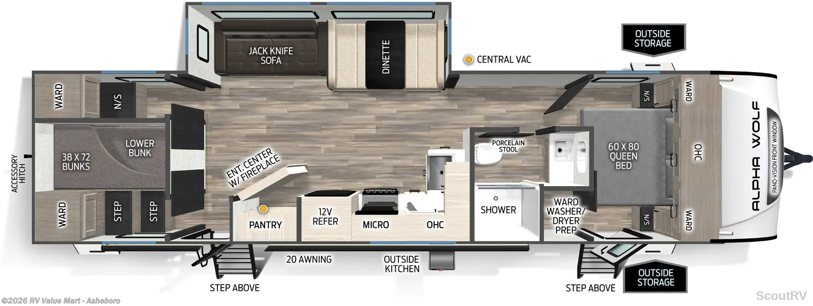 2026 Forest River Cherokee Alpha Wolf 29DCB - New Travel Trailer For Sale by RV Value Mart - Asheboro in Franklinville, North Carolina