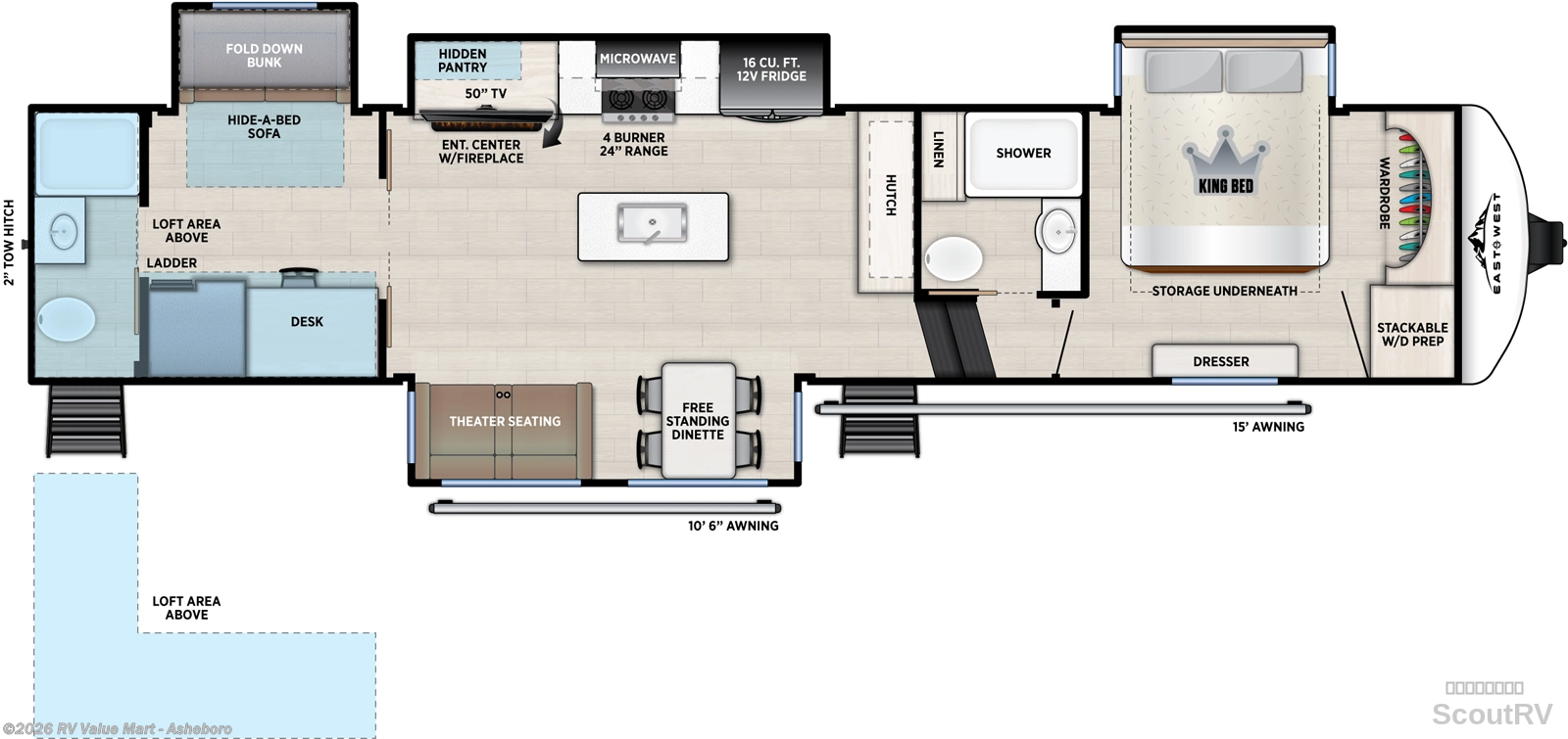 2026 East to West Tandara 387BH - New Fifth Wheel For Sale by RV Value Mart - Asheboro in Franklinville, North Carolina