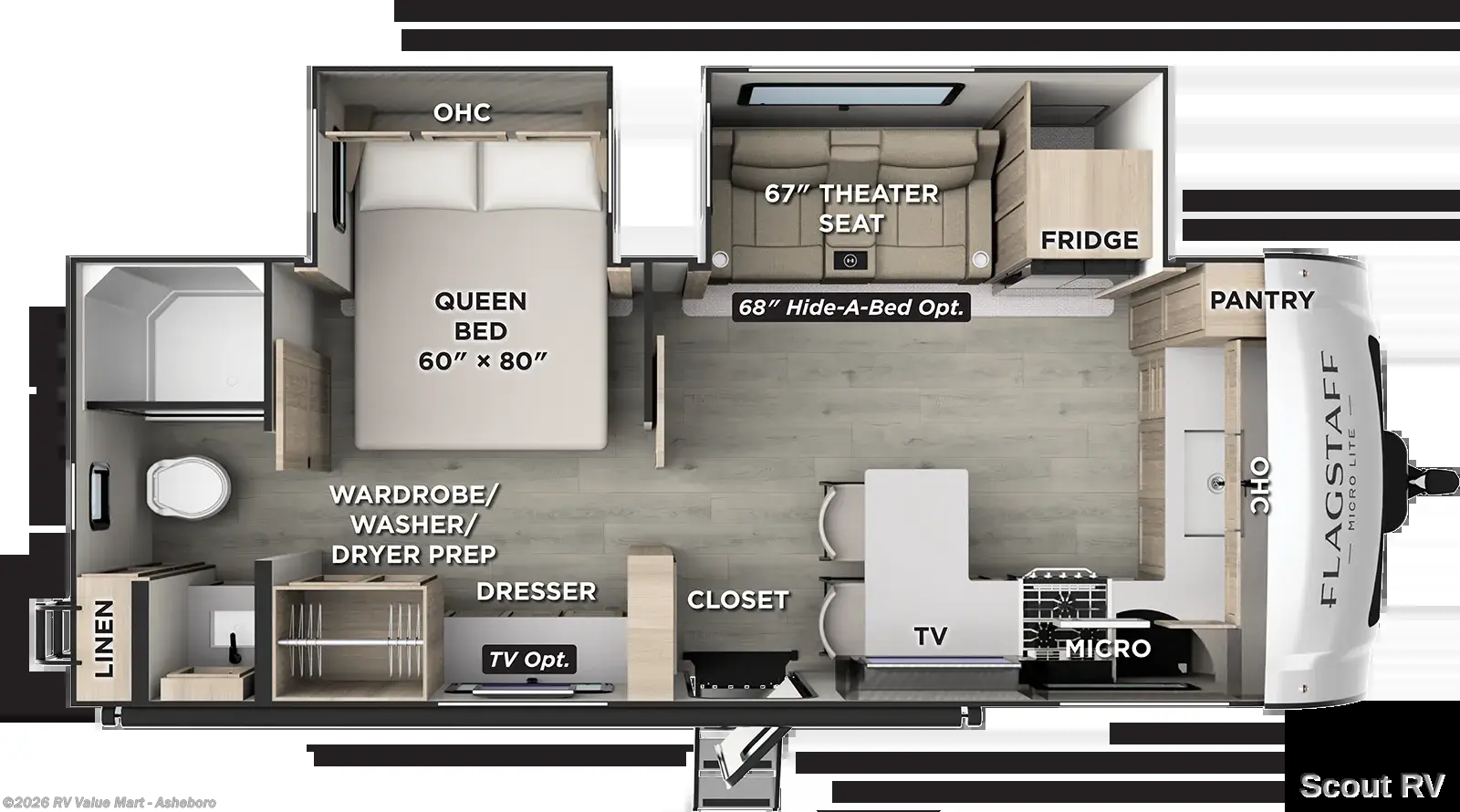 2027 Forest River Flagstaff Micro Lite 25MBR - New Travel Trailer For Sale by RV Value Mart - Asheboro in Franklinville, North Carolina