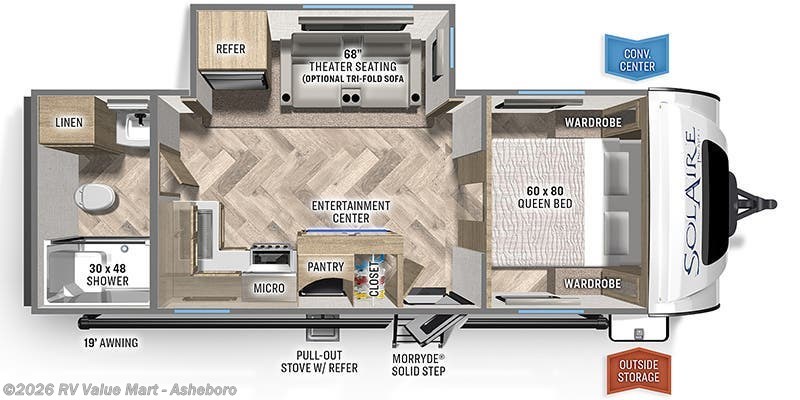 2022 Palomino Solaire Ultra Lite 242RBS - Used Travel Trailer For Sale by RV Value Mart - Asheboro in Franklinville, North Carolina