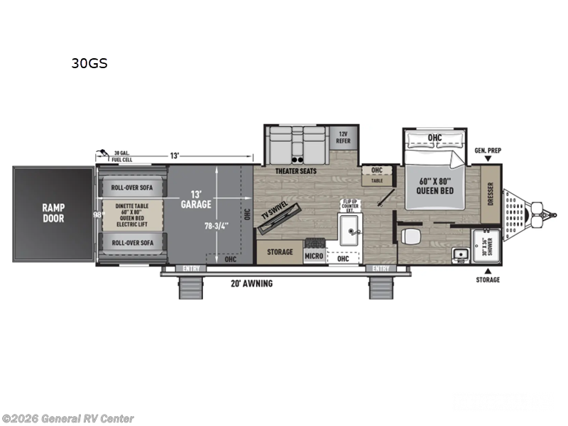 2025 Forest River Work and Play 30GS - New Toy Hauler For Sale by General RV Center in Fort Pierce, Florida