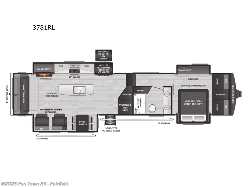 2026 Keystone Montana 3781RL - New Fifth Wheel For Sale by Fun Town RV - Fairfield in Fairfield, Texas features Slideout