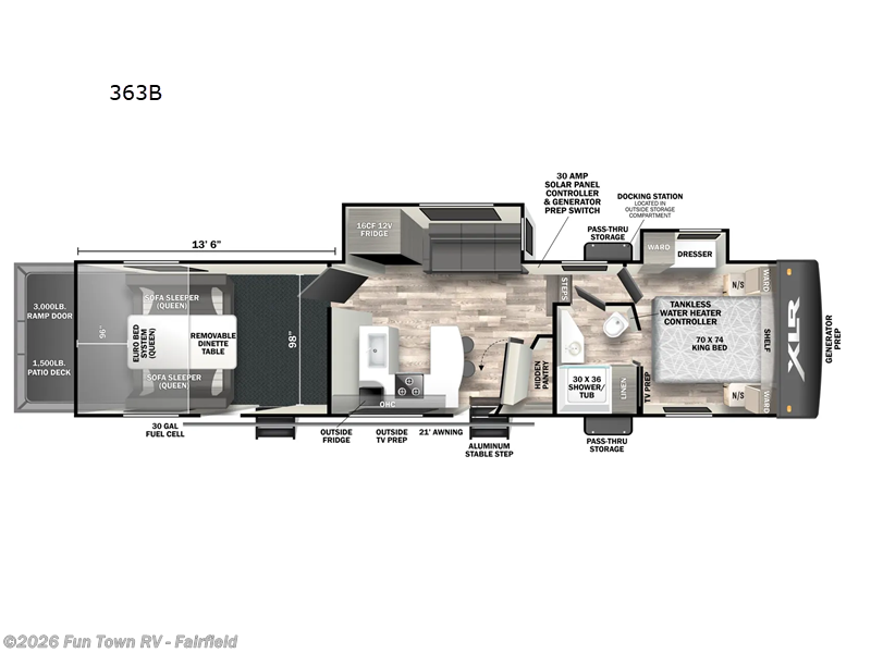 2024 Forest River XLR Boost 363B - Used Toy Hauler For Sale by Fun Town RV - Fairfield in Fairfield, Texas features Slideout