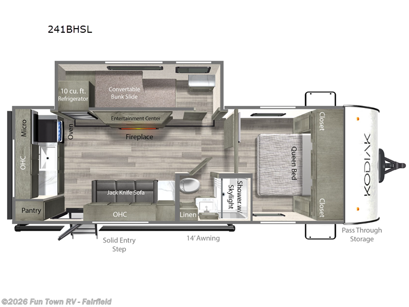 2025 Dutchmen Kodiak 241BHSL - New Travel Trailer For Sale by Fun Town RV - Fairfield in Fairfield, Texas features Slideout