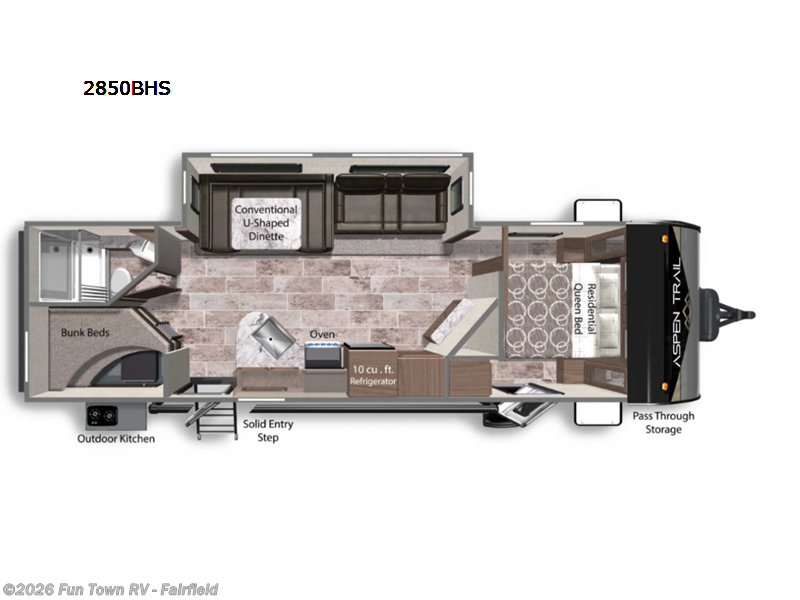 2023 Dutchmen Aspen Trail 2850BHS - Used Travel Trailer For Sale by Fun Town RV - Fairfield in Fairfield, Texas features Slideout