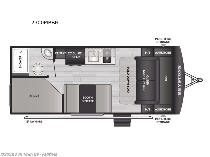 2026 Keystone Springdale Mini 2300MBBH - New Travel Trailer For Sale by Fun Town RV - Fairfield in Fairfield, Texas