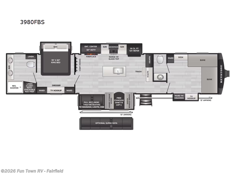 2026 Keystone Sprinter 3980FBS - New Fifth Wheel For Sale by Fun Town RV - Fairfield in Fairfield, Texas features Slideout