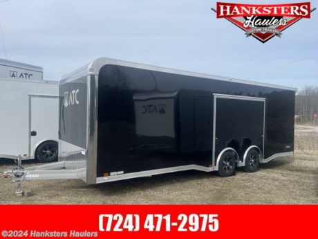 ATC ALL ALUMINUM RACE HAULER
Options:
0034977: ROM 450 SERIES 8.5X24+0-2T5.2K - 70 - PED
0033911: BASE MODEL - RM450_B85702400+0-2T5.2K-BAS-PED
0031543: VENT, ROOF, MANUAL
0033605: LIGHT, DOME W SWITCH
0035127: DOOR, RAMP - EDWMFT
0035198: FLOORING, WOOD
0035665: TRACK, INT, WALL, 2 ROW
0035088: TRIM, MILL FINISH
0035161: INTERIOR WALL, WOOD - PED
0033278: PREMIUM ESCAPE DOOR PKG
0033739: AXLE T-5.2K ST225-75R16 LRE MF
0035597: CABINET PKG - NO CABINETS
0033247: JACK, TONGUE, MANUAL, 5K, MFT
2 0030126: SPARE TIRE, ST225-75R15, LRE, BLACK LIGER AL
All Standard Features
* Frame Features
* Aluminum Tube Construction
* 6-Sided Welded Frame
* 16&quot; On Center Floor &amp; Ceiling Crossmembers
* ATC LifeTrac Wall Design
* 2&quot; x 3&quot; Subframe Tubing - Diff 20&#39; vs. 28&#39;
* 5 Year Structural Warranty
* Polished Cast Corners w/ Stainless Steel Trim
* Spread Axles w/ Full Perimeter Skirt
* 56&quot; Extended Tongue
* Exterior Features
* Torsion Axles
* ST 225 or 235 Aluminum Wheels - GoodYear
* Entrance Door - 36&quot; (20&#39; &amp; 24&#39;) or 48&quot; (28&#39;)
* Safety Chains
* 2,000 lb Manual Jack
* A-Frame Coupler
* 4,000 lb Ramp Door
* Stainless Steel Paddle Locks
* Ramp Transition Flap
* One-Piece Aluminum Roof
* .030 Screwless Aluminum Exterior
* 24&quot; Stone Guard
* 7&quot; Lower and 4&quot; Upper Trim
* Full Perimeter Drop Skirting
* Interior Features
* (4) Recessed D-Rings
* 3/8&quot; Engineered Walls w/ Cove
* 3/8&quot; Engineered Floor
* Open Stud Ceiling
* (2) Dome Lights w/ Wall Switch
* (2) Manual Roof Vents