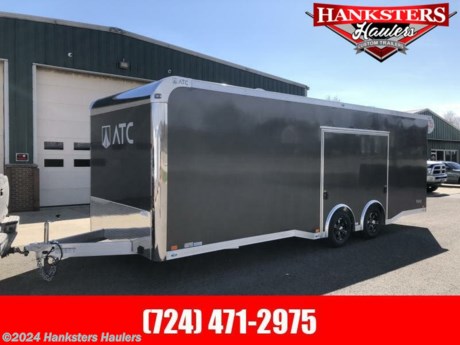 ATC ALL ALUMINUM RACE HAULER
Options:
RM450_B85702400+0-2T5.2K-CFG-PED
BASE MODEL - RM450_B85702400+0-2T5.2K-BAS-PED
VENT, ROOF, MANUAL
DOOR, RAMP-RM4__B8570___EXTMFT
TRACK, INTERIOR, 2 ROW, RM450B___2400-CAB-PED-BLACK
TRIM, MILL FINISH-RM450_B85702400+0-2T5.2K-BAS-PED
AXLE TORSION 5.2K STANDARD ST225-75R15 LRE - 85WIDE - MFT
PREMIER PKG, EXTR-RM450_B85702400+0-2T5.2K-BAS-PED
CABINET PKG 3, MOD RM450
MOUNT, WALL, SPARE TIRE, ST225-75R15, LRE, 15X6, 6-5.5
JACK, TONGUE, MANUAL, 5K, SILVER
SPARE TIRE, ST225-75R15, LRE, 15X6, 6-5.5, BLACK LIGER AL, WESTLAKE
RELAX PACKAGE
ELECTRICAL PACKAGE:
30 Amp breaker Box w Conv Pkg-50 Series
(2) Int Outlets - (1) w USB
(1) Ext Outlet
(4) 49&quot; LED Lights - Ceiling
25&#39; Shore Cord
A/C Prep
12v Lithium Battery
(2) USB Cove Ports
All Standard Features
* Frame Features
* Aluminum Tube Construction
* 6-Sided Welded Frame
* 16&quot; On Center Floor &amp; Ceiling Crossmembers
* ATC LifeTrac Wall Design
* 2&quot; x 3&quot; Subframe Tubing - Diff 20&#39; vs. 28&#39;
* 5 Year Structural Warranty
* Polished Cast Corners w/ Stainless Steel Trim
* Spread Axles w/ Full Perimeter Skirt
* 56&quot; Extended Tongue
* Exterior Features
* Torsion Axles
* ST 225 or 235 Aluminum Wheels - GoodYear
* Entrance Door - 36&quot; (20&#39; &amp; 24&#39;) or 48&quot; (28&#39;)
* Safety Chains
* 2,000 lb Manual Jack
* A-Frame Coupler
* 4,000 lb Ramp Door
* Stainless Steel Paddle Locks
* Ramp Transition Flap
* One-Piece Aluminum Roof
* .030 Screwless Aluminum Exterior
* 24&quot; Stone Guard
* 7&quot; Lower and 4&quot; Upper Trim
* Full Perimeter Drop Skirting