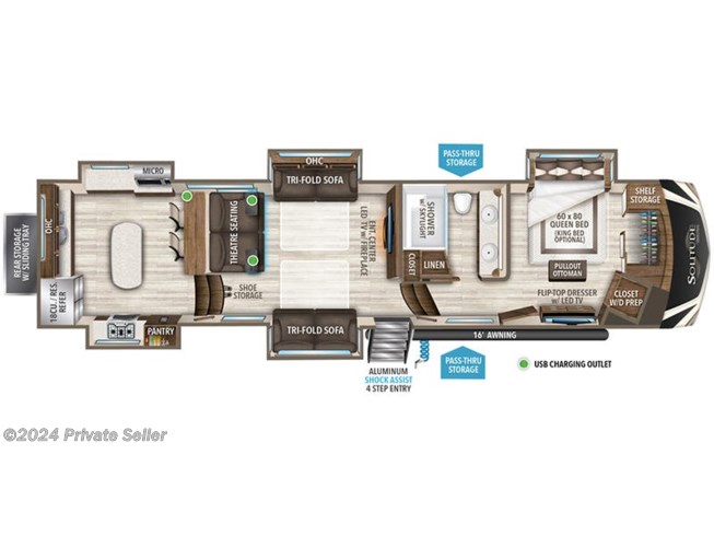 2021 Grand Design Solitude 390RK floorplan image