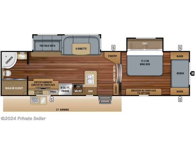 2019 Jayco White Hawk 32KBS floorplan image