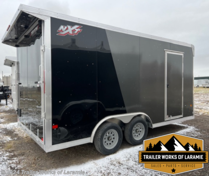 NXT 8.5x16 Car Hauler with Silver Mod Wheels SIDE DOOR: CURBSIDE FRONT COLOR: TWO TONE FRONT: CHARCOAL REAR: BLACK Add 3&#39; to Box Height (PBF) White Vinyl Backed Luan Ceiling (PBF) (Excludes Crossover/Hybrid Models) Rear Door Canopy w/ Lights 2020 Version.. (Not Available with Radius Roof. When combined with barn doors it will reduce rear opening height) Two-Tone Color Package-No Anodized Divider Excludes tax, tag, title and registration fees. Dealer documentation fee of $389 not included in price.