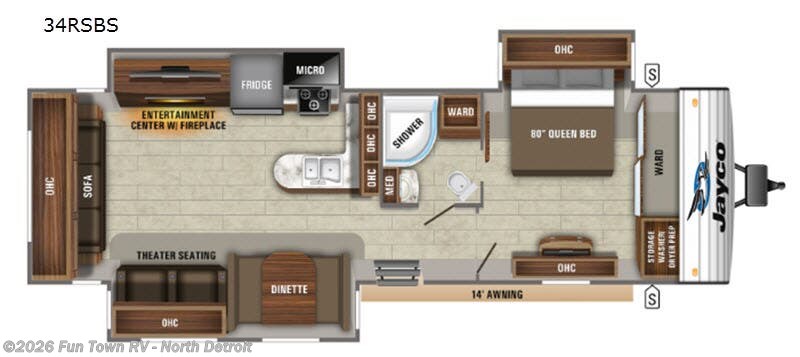 2019 Jayco Jay Flight 34RSBS - Used Travel Trailer For Sale by Fun Town RV - North Detroit in North Branch, Michigan features Slideout
