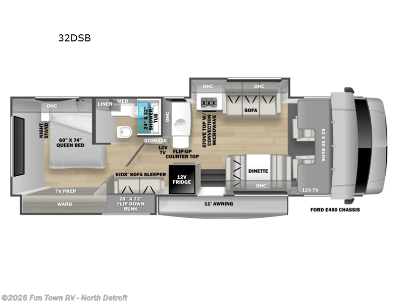 2025 Forest River Solera 32DSB - New Class C For Sale by Fun Town RV - North Detroit in North Branch, Michigan features Slideout