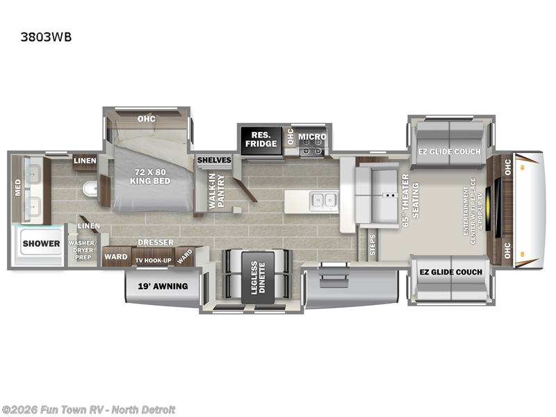 2023 Prime Time Sanibel 3803WB - Used Fifth Wheel For Sale by Fun Town RV - North Detroit in North Branch, Michigan features Slideout