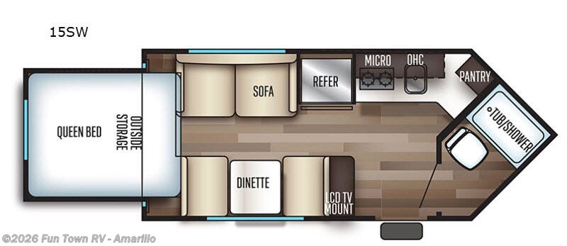 2019 Forest River Cherokee Wolf Pup 15SW - Used Travel Trailer For Sale by Fun Town RV - Amarillo in Amarillo, Texas features Slideout