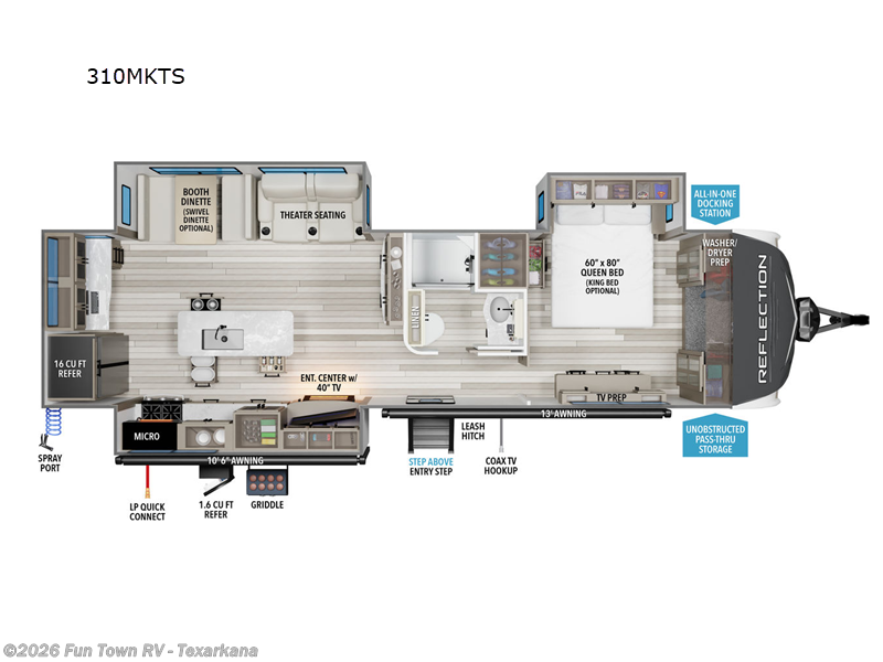 2025 Grand Design Reflection 310MKTS - Used Travel Trailer For Sale by Fun Town RV - Texarkana in Texarkana, Arkansas features Slideout